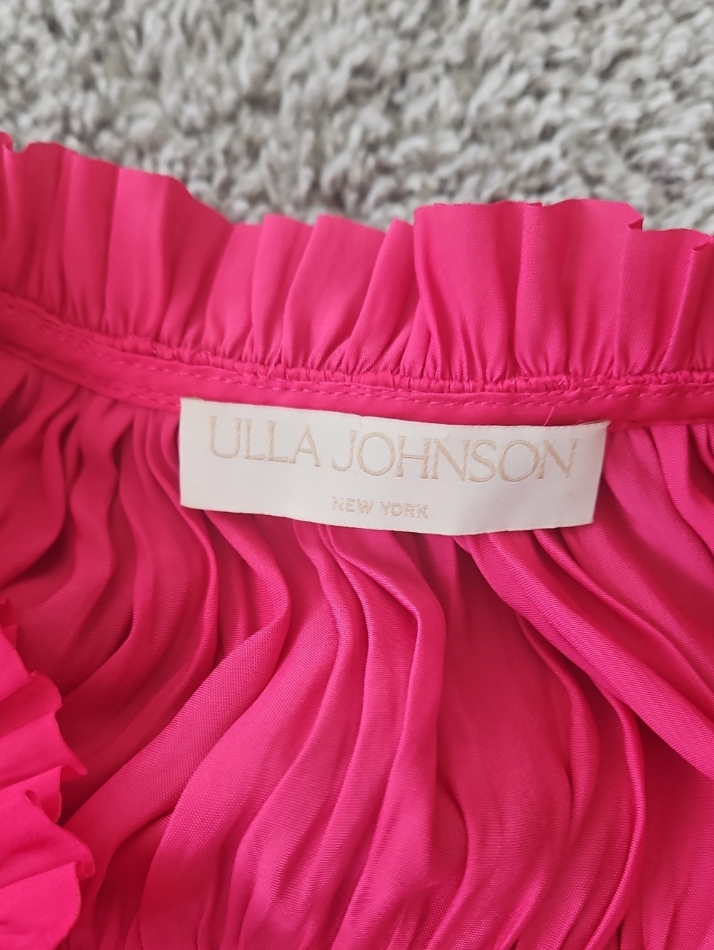 Ulla Johnson Hot Pink Ruffle Tiered Dress 4 - Picture 8 of 10